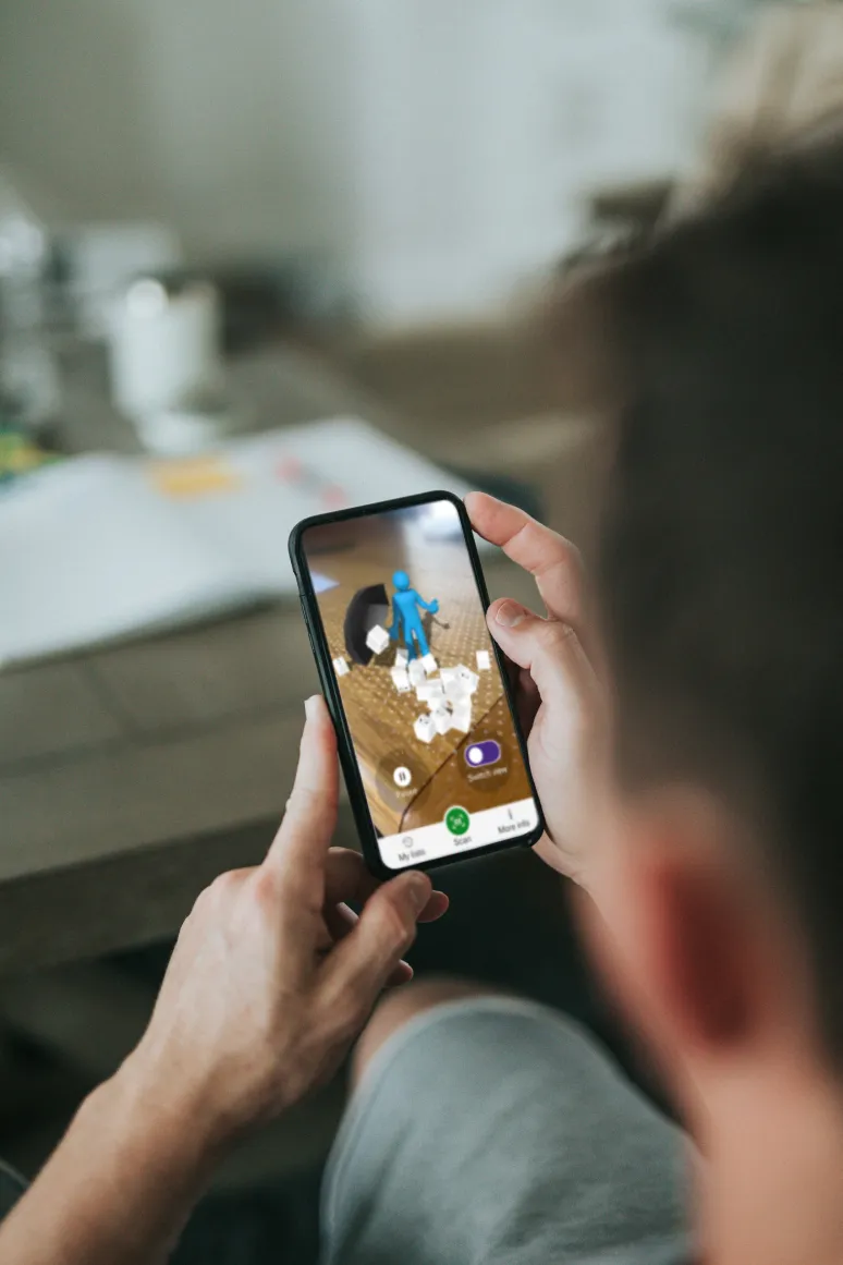 Person using the Change 4 Life Foodscanner app to scan a product's augmented reality result