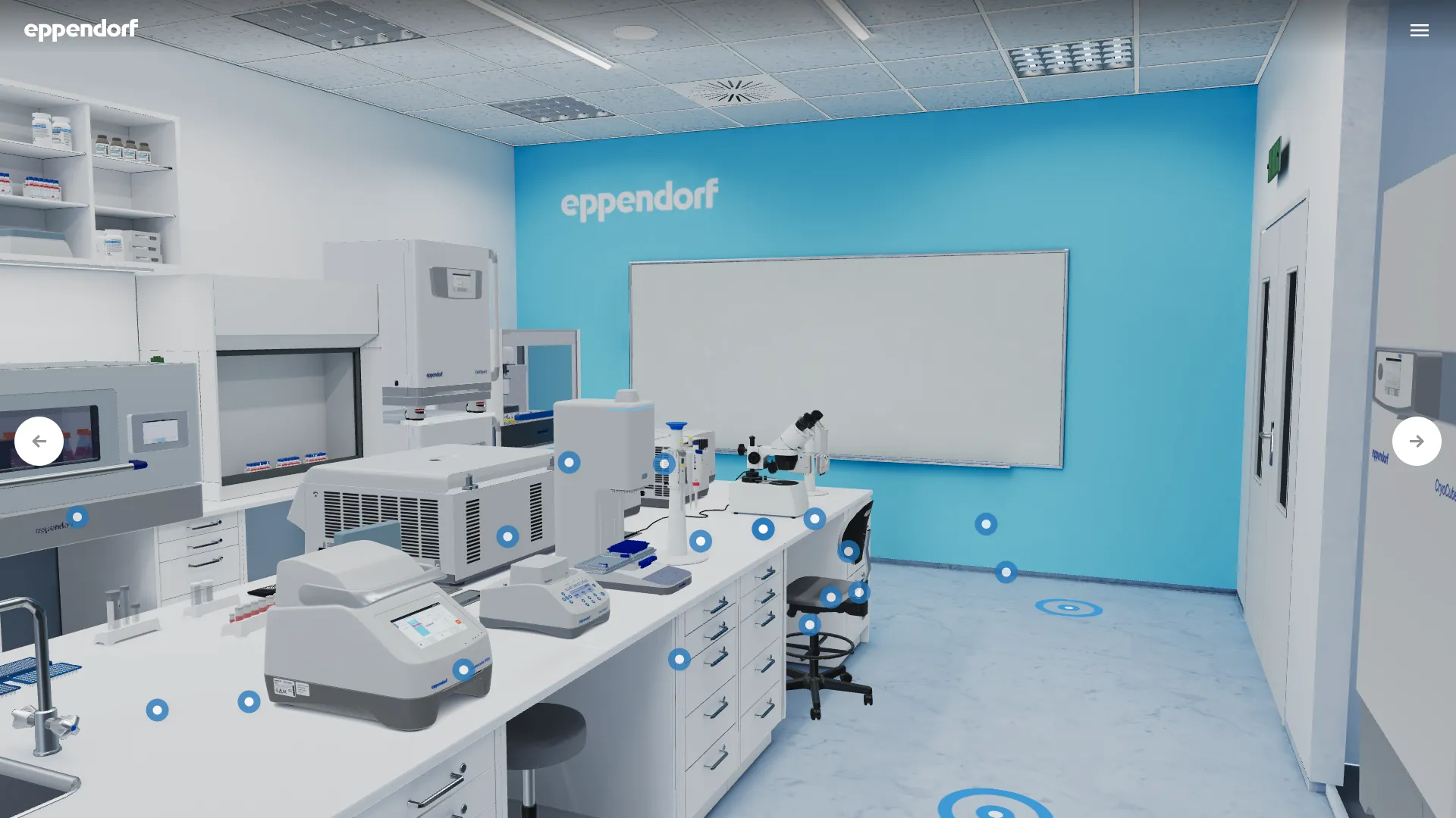 Eppendorf WebGL virtual lab screenshot